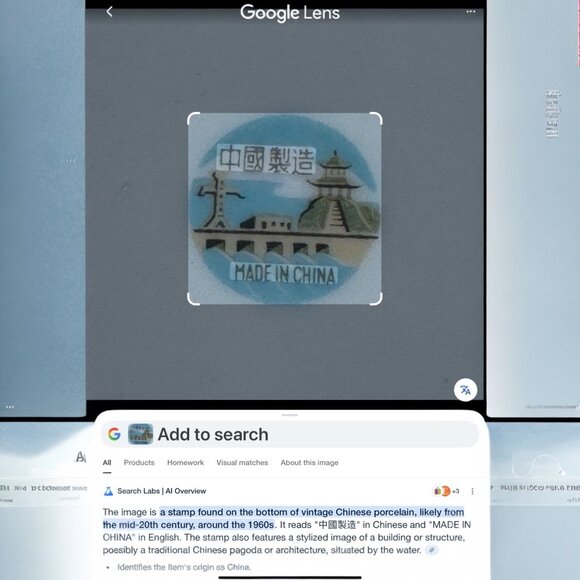 Vintage Chinese Floral Porcelain Dinner Plate With Pink Roses & Gold Accents - Picture 7 of 7